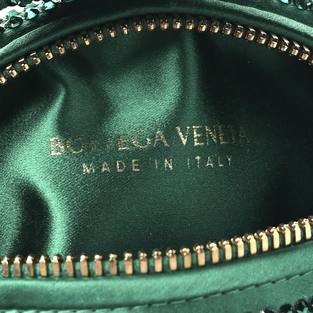 Crystal Embellished Satin Mini Hotfix Jodie Emerald