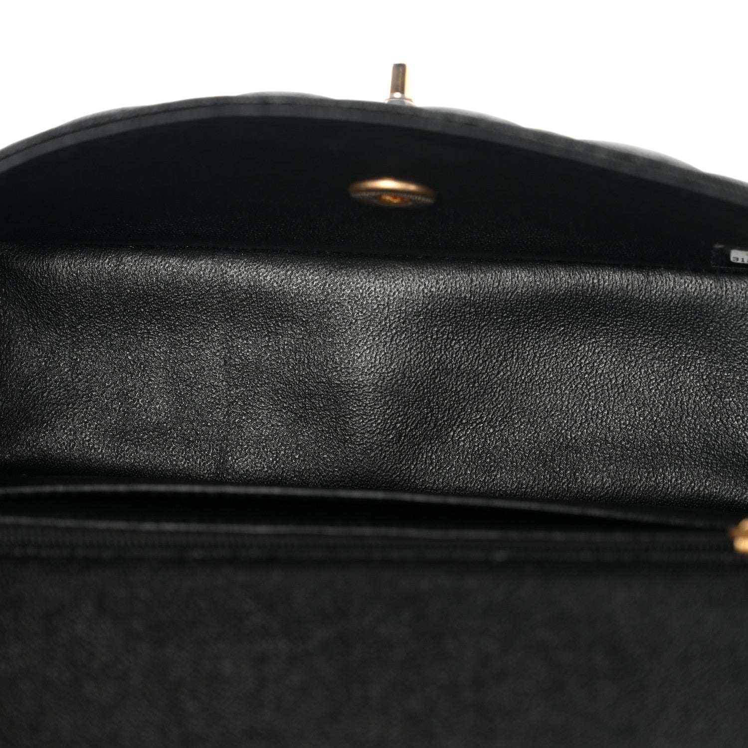 Caviar Quilted Mini Top Handle Rectangular Flap Black