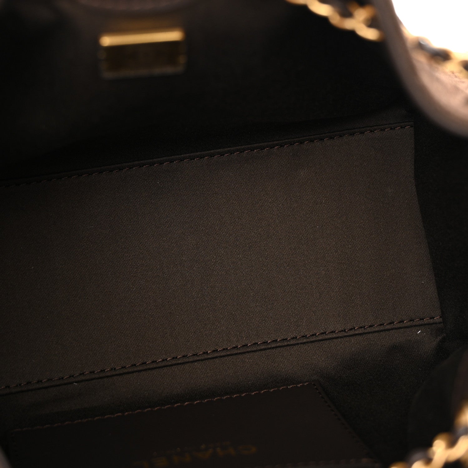 Suede Quilted Mini Chanel 25 Handbag Dark Brown
