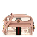 Vinyl Web Mini Ophidia Transparent Shoulder Bag Perfect Pink