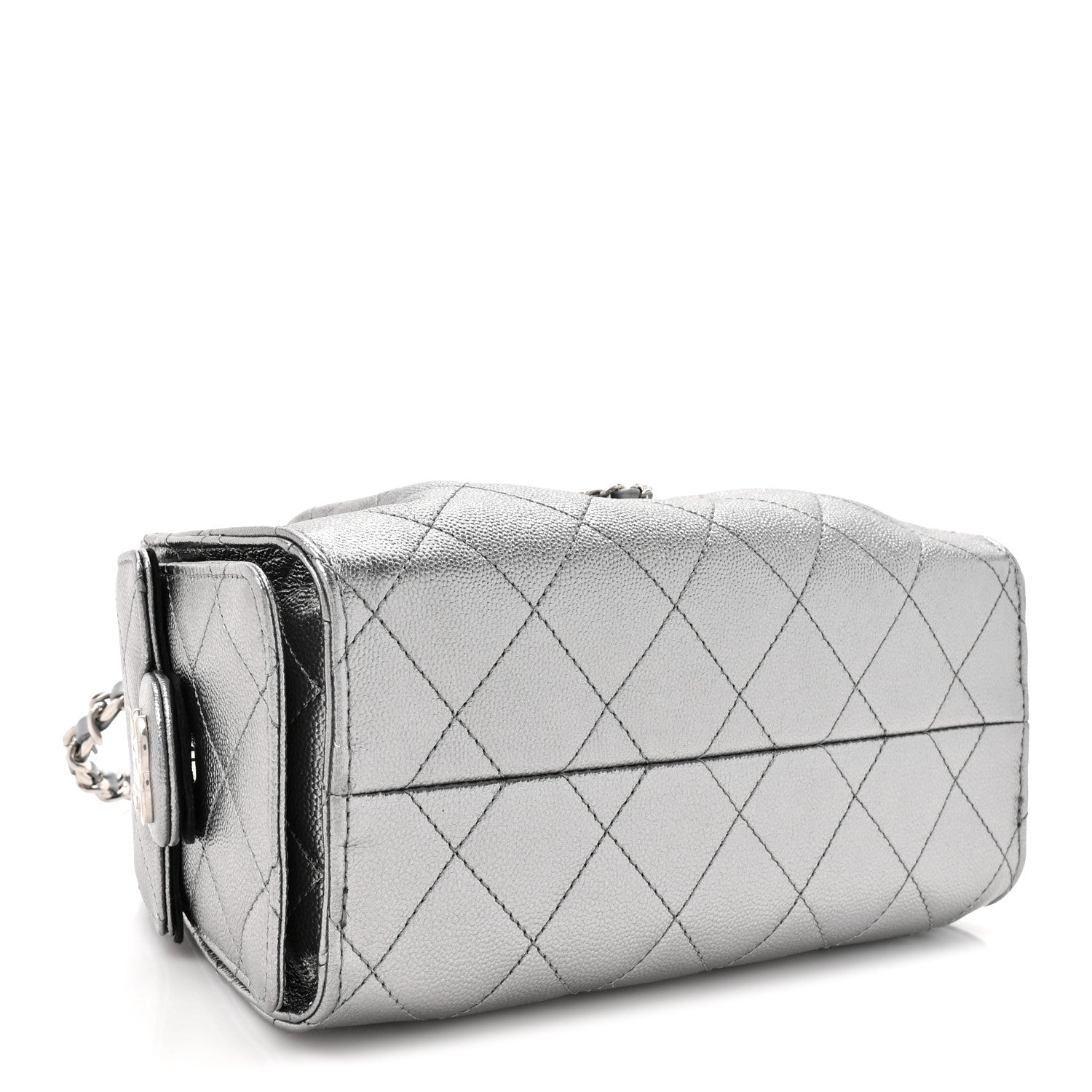 Metallic Caviar Quilted Mini Chanel 25 Handbag Anthracite