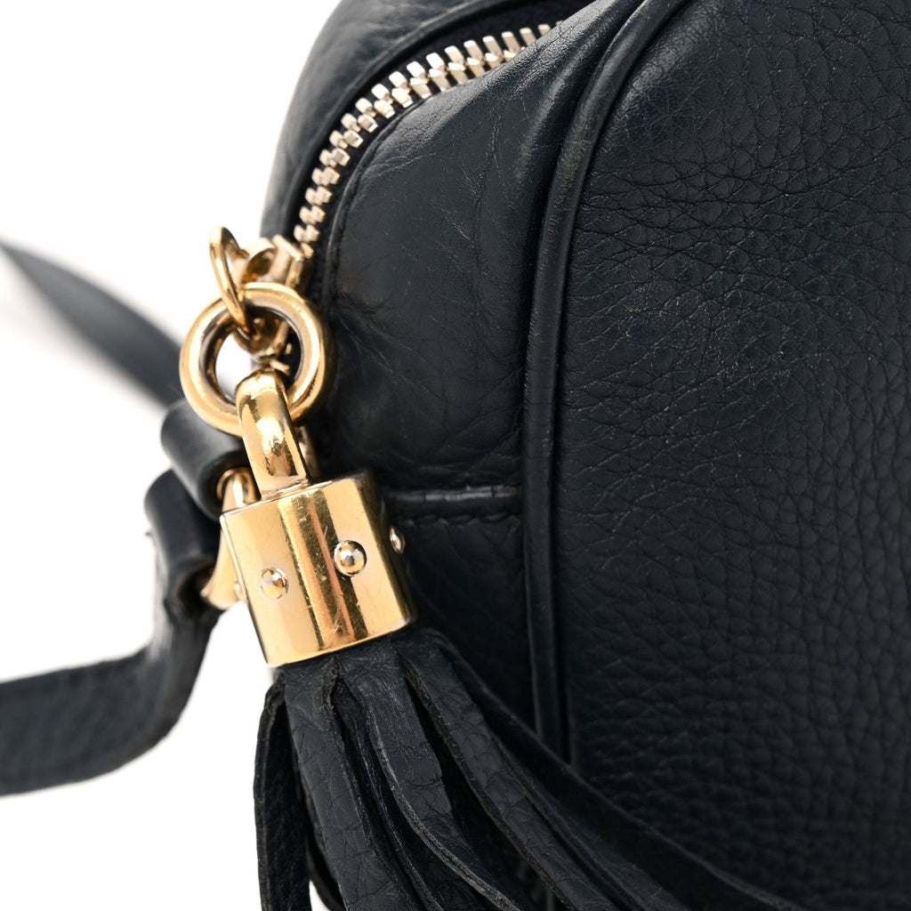 Pebbled Calfskin Small Soho Disco Bag Blue