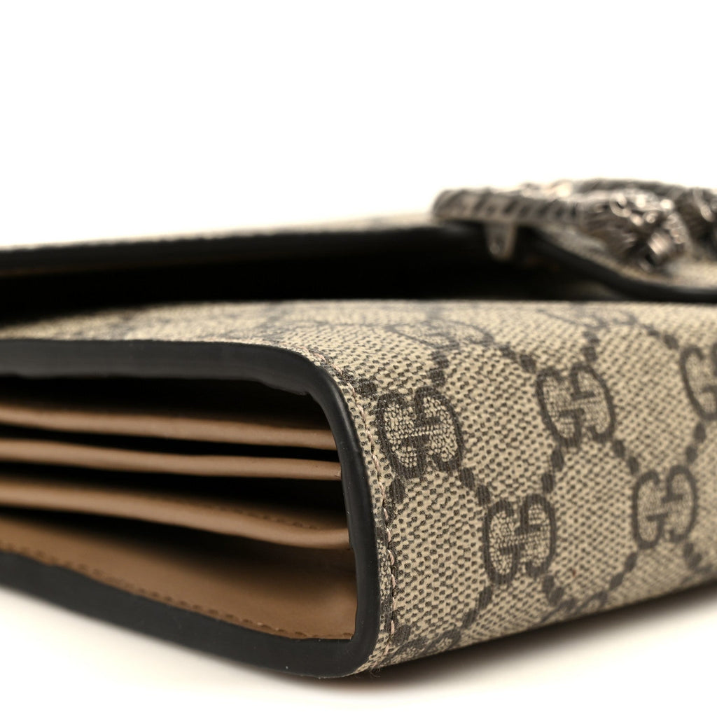 GG Supreme Monogram Mini Dionysus Chain Wallet Beige Taupe