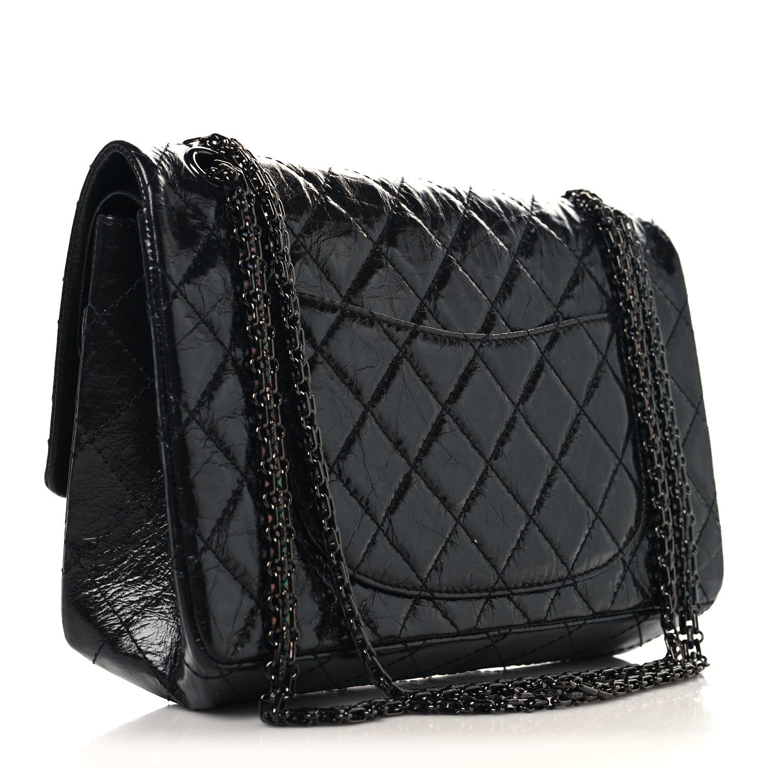 Glazed Calfskin Quilted 2.55 Reissue 226 Flap So Black