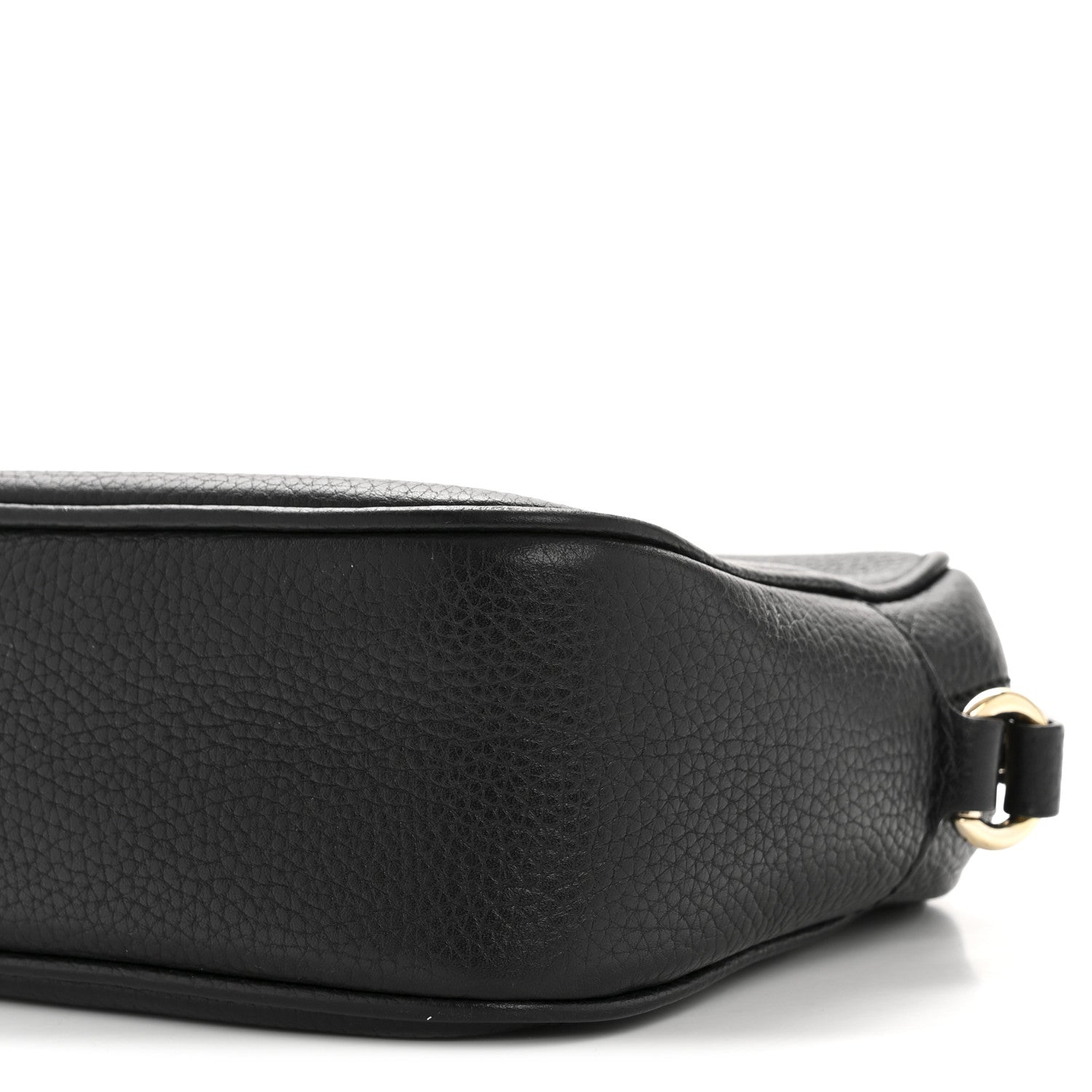 Pebbled Calfskin Small Soho Disco Bag Black