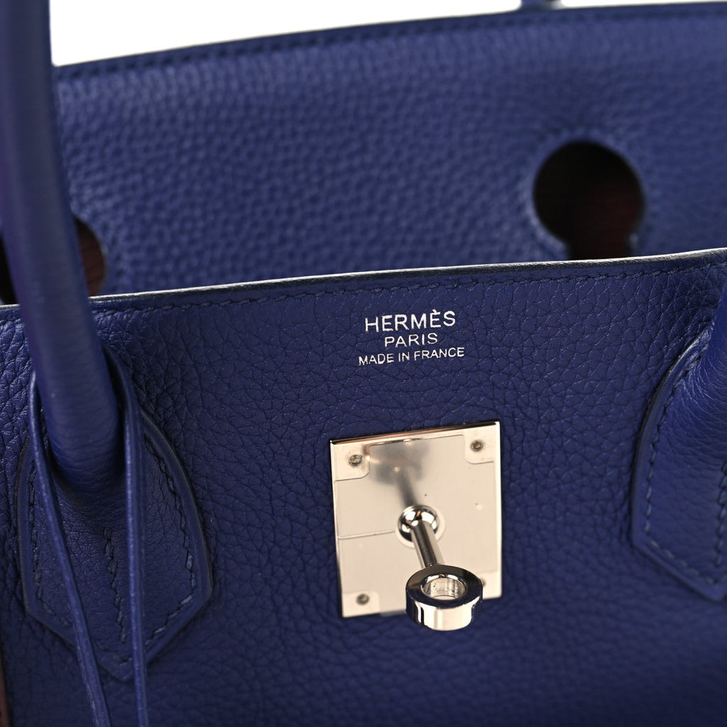 Togo Swift Officier Birkin 30 Bleu Encre Rouge H