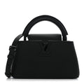 Matte Taurillon Capucines East West Mini All Black