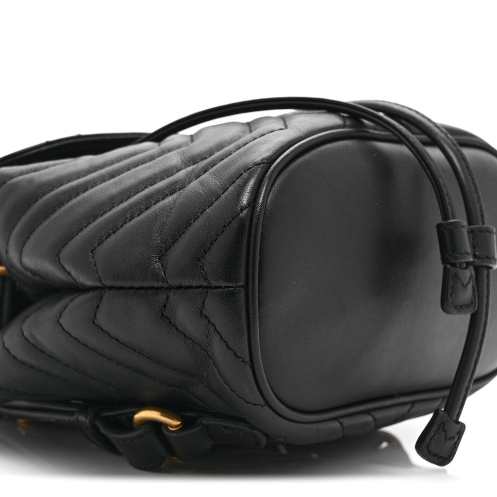 Calfskin Matelasse GG Marmont Flap Backpack Black