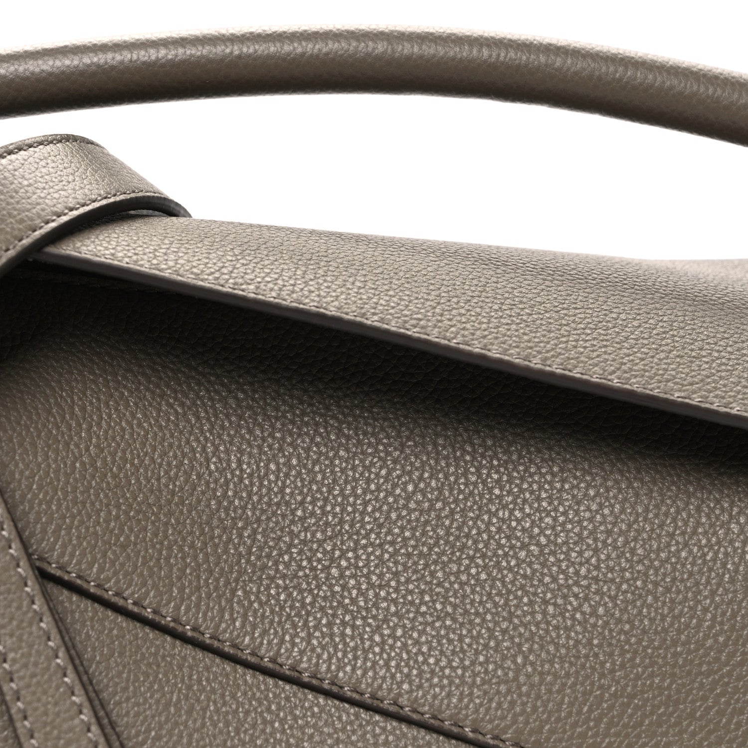Soft Grained Small Puzzle Edge Bag Taupe