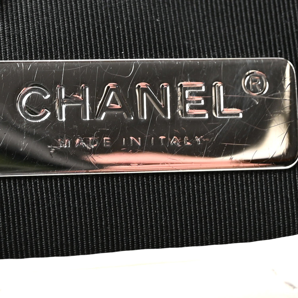 Glossy Calfskin Quilted Medium Chanel 19 Flap White Black