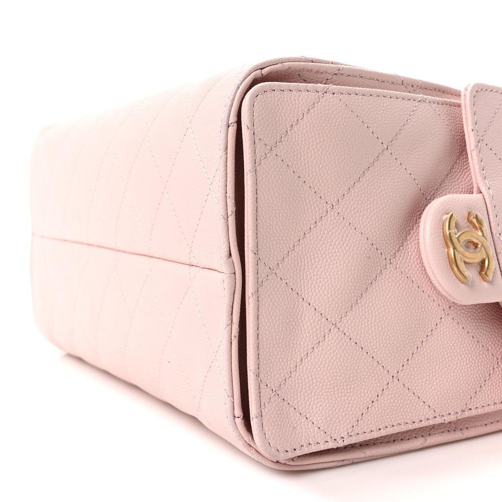 Caviar Quilted Small Chanel 25 Handbag Light Pink