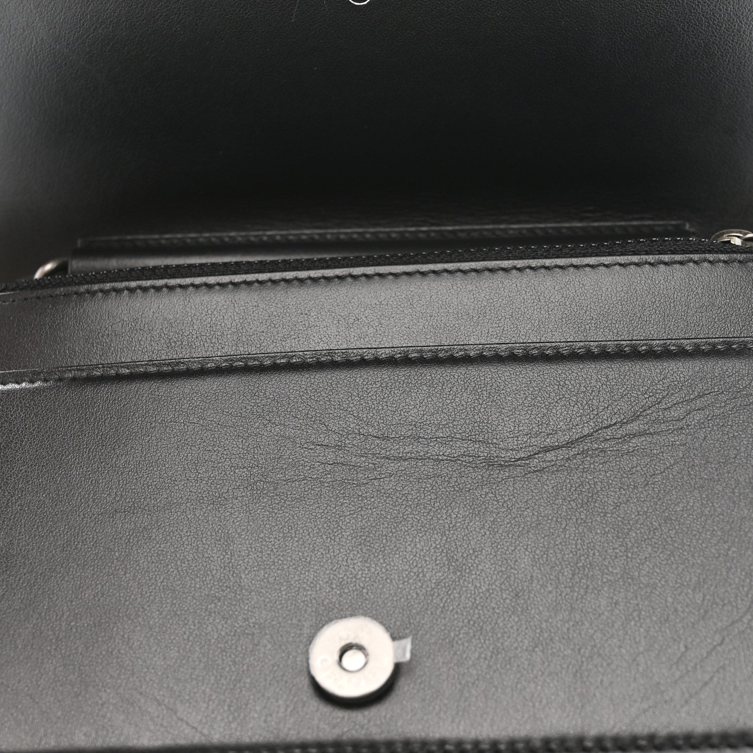 Caviar Quilted Boy Wallet On Chain WOC Black