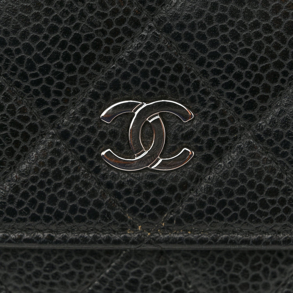 Caviar Quilted Wallet On Chain WOC Black