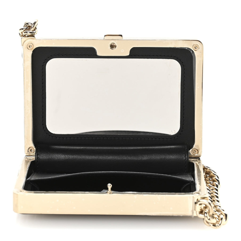 Patent Calfskin Boy Minaudiere Black