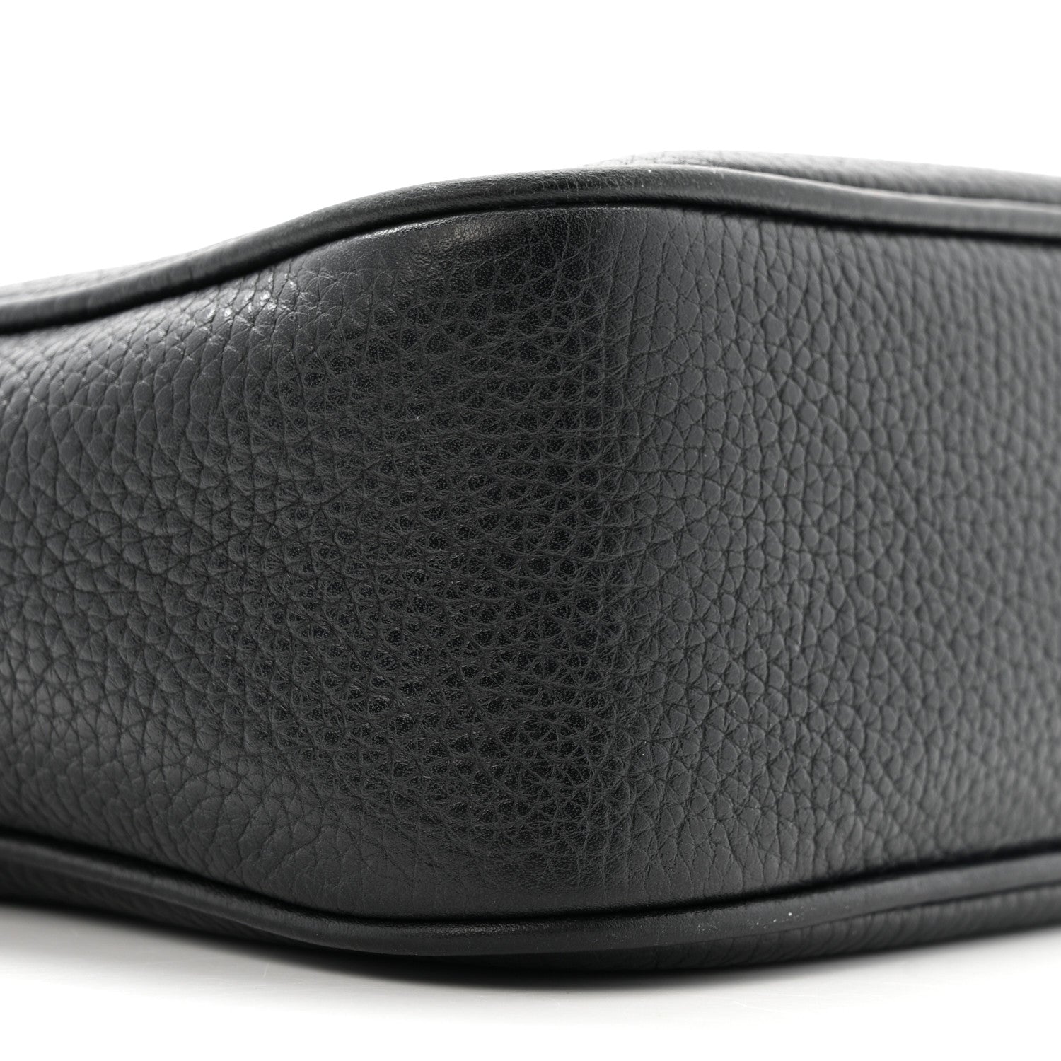 Pebbled Calfskin Small Soho Disco Bag Black