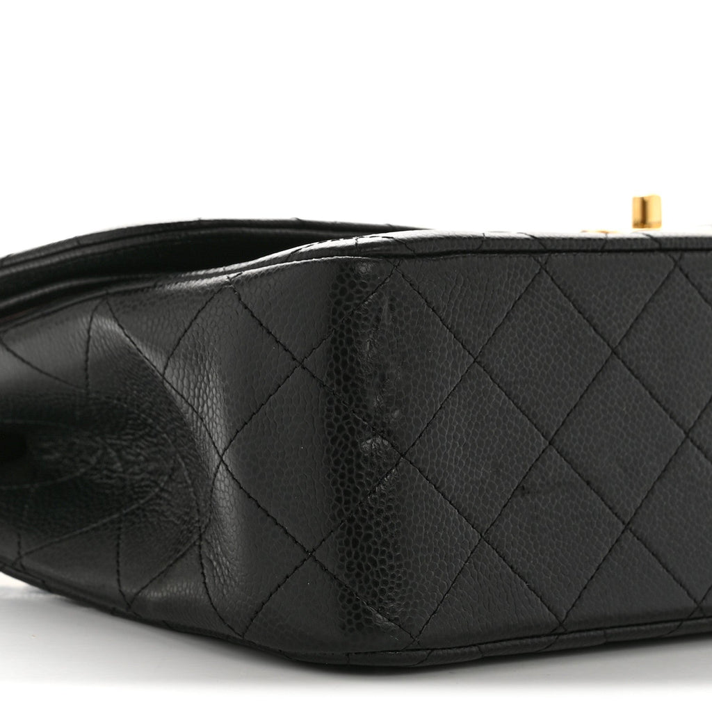 Caviar Quilted Jumbo Double Flap Black