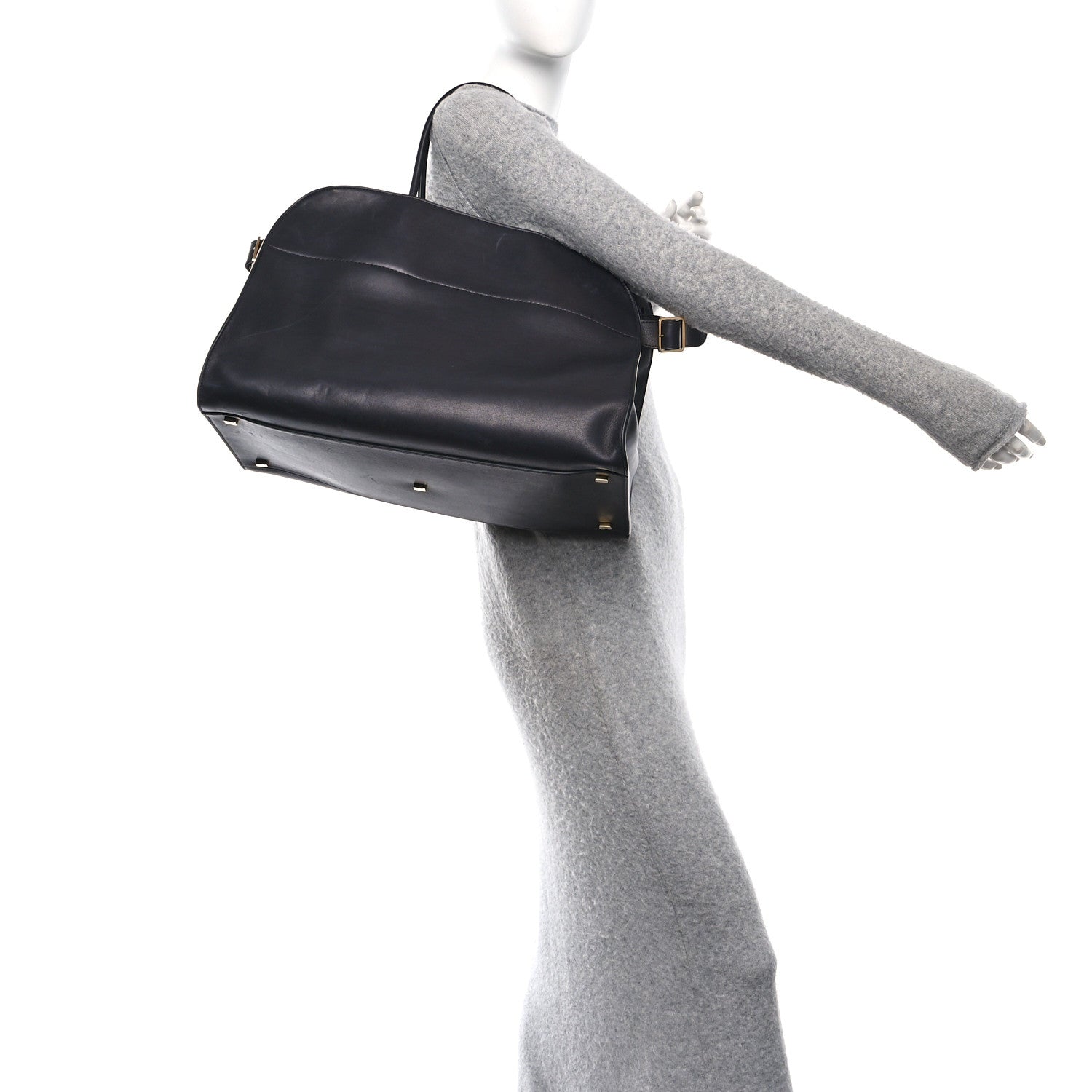 Polished Saddle Calfskin Soft Margaux 17 Black
