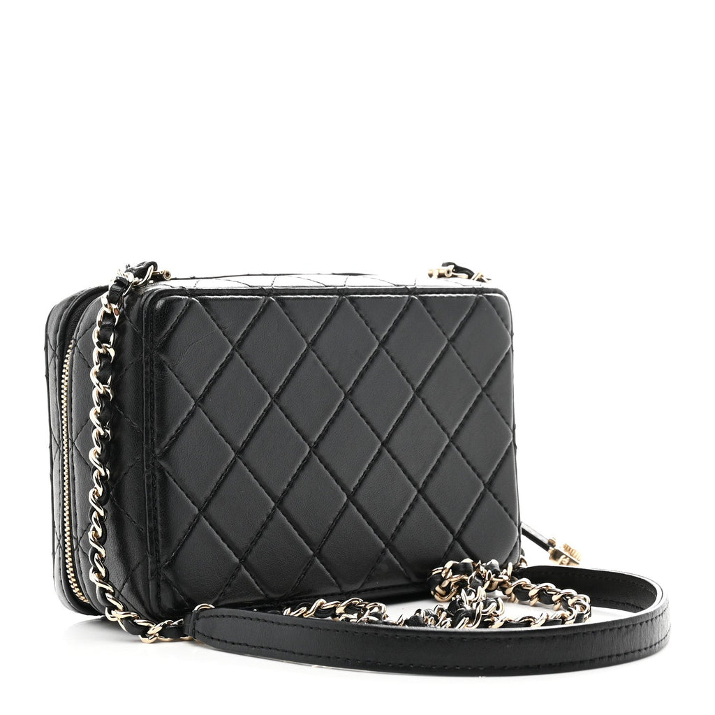 Lambskin Quilted Coco Click Bag Black