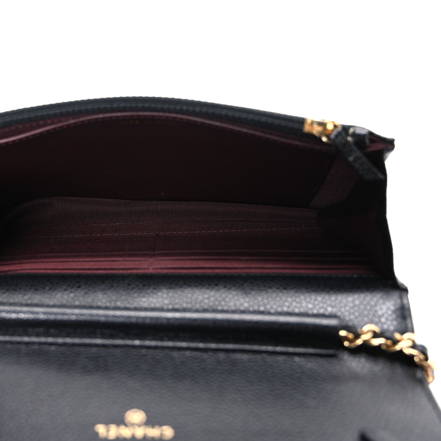 Caviar Quilted Wallet on Chain WOC Black
