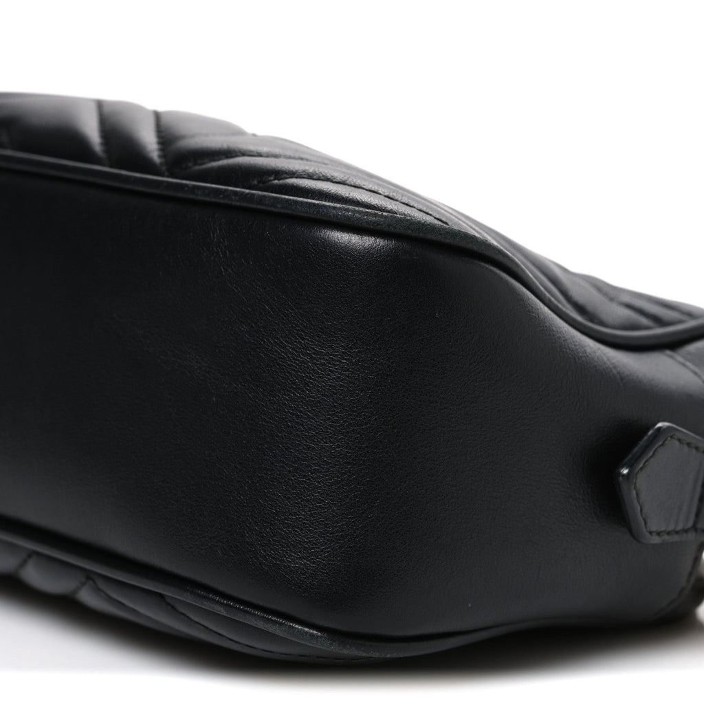 Calfskin Matelasse Small GG Marmont Chain Shoulder Bag Black