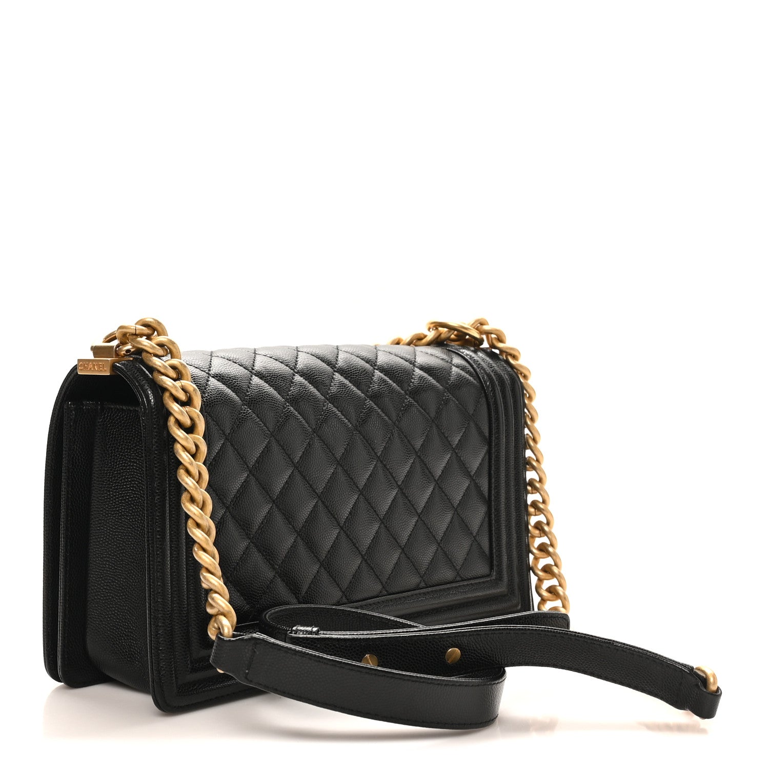 Caviar Quilted Medium Boy Flap Black