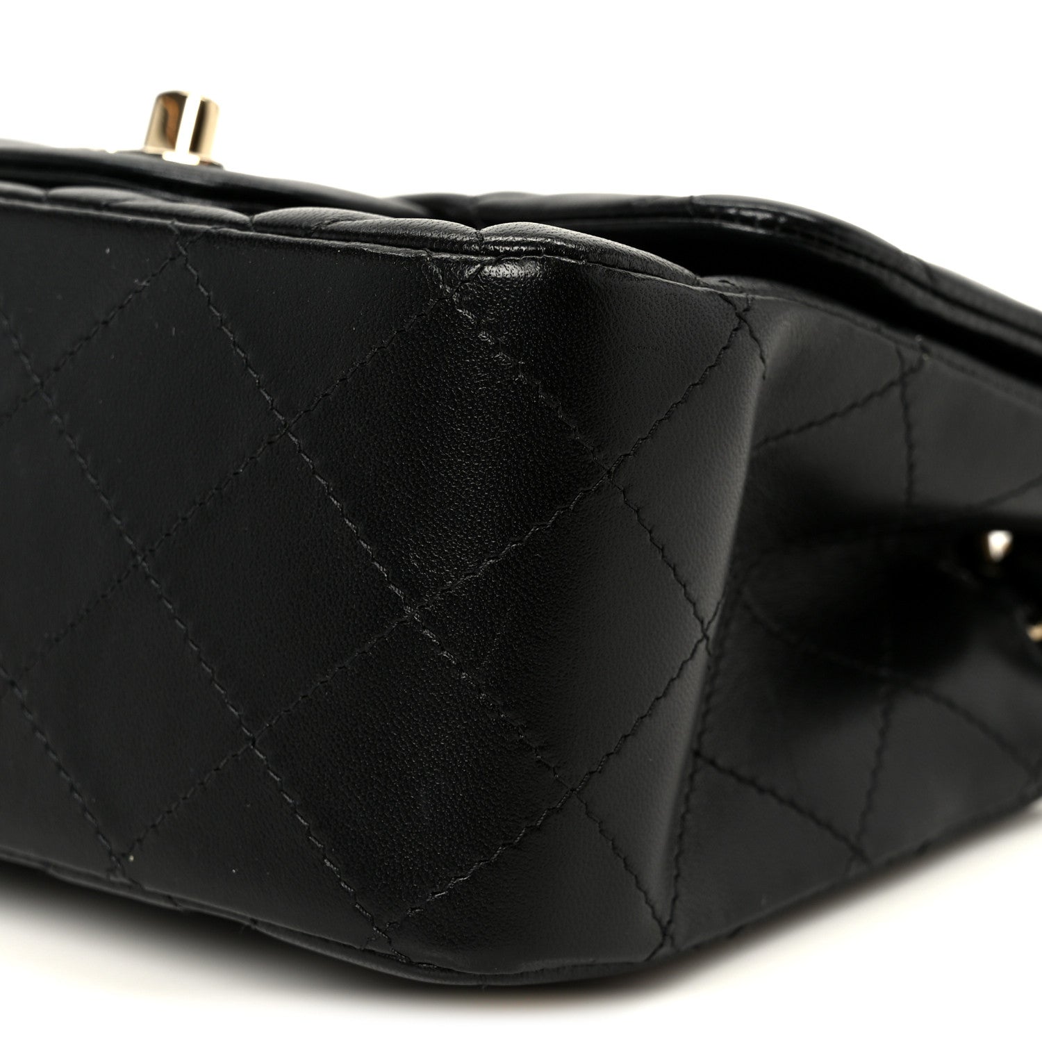 Lambskin Quilted Mini Square Flap Black