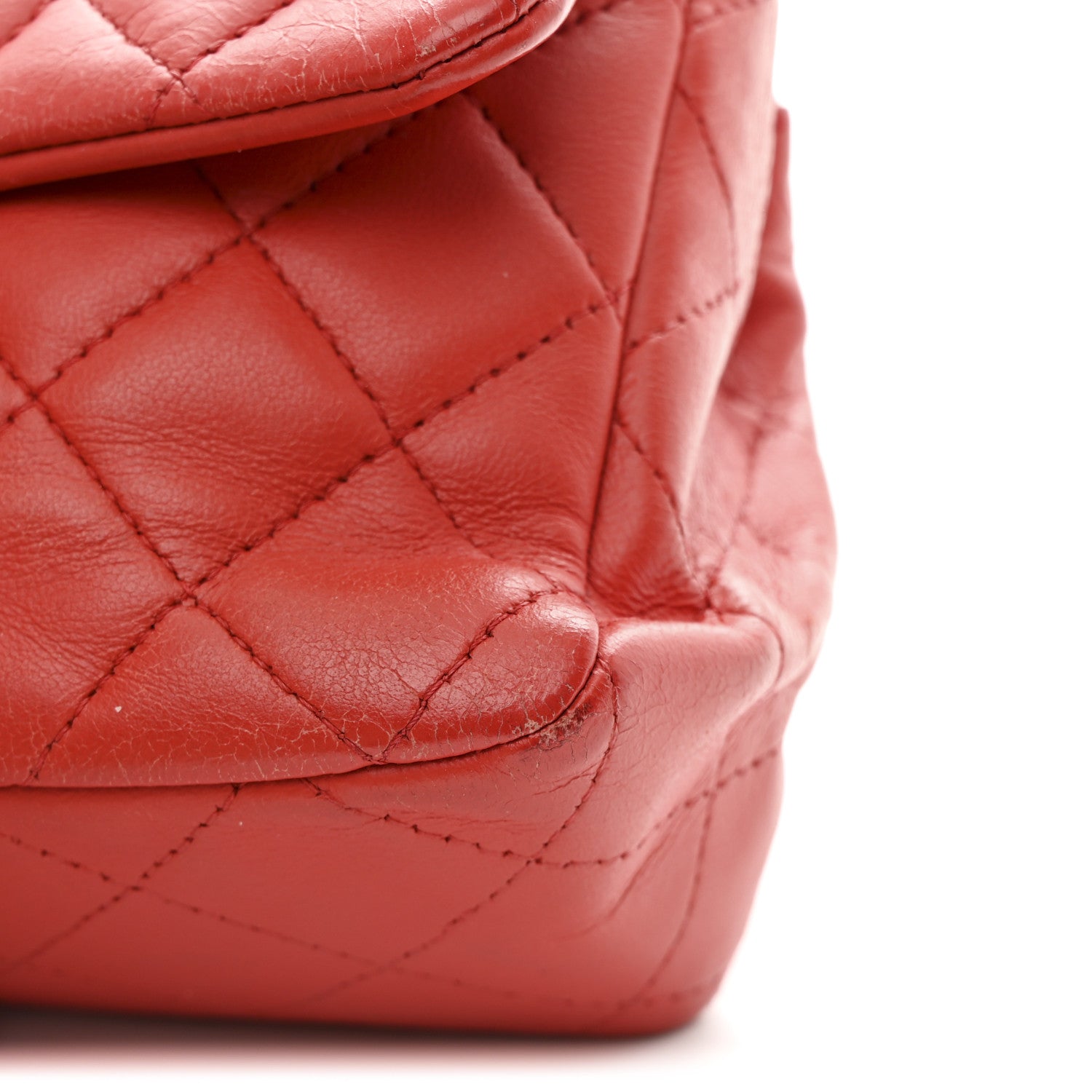Lambskin Quilted Mini Rectangular Flap Red