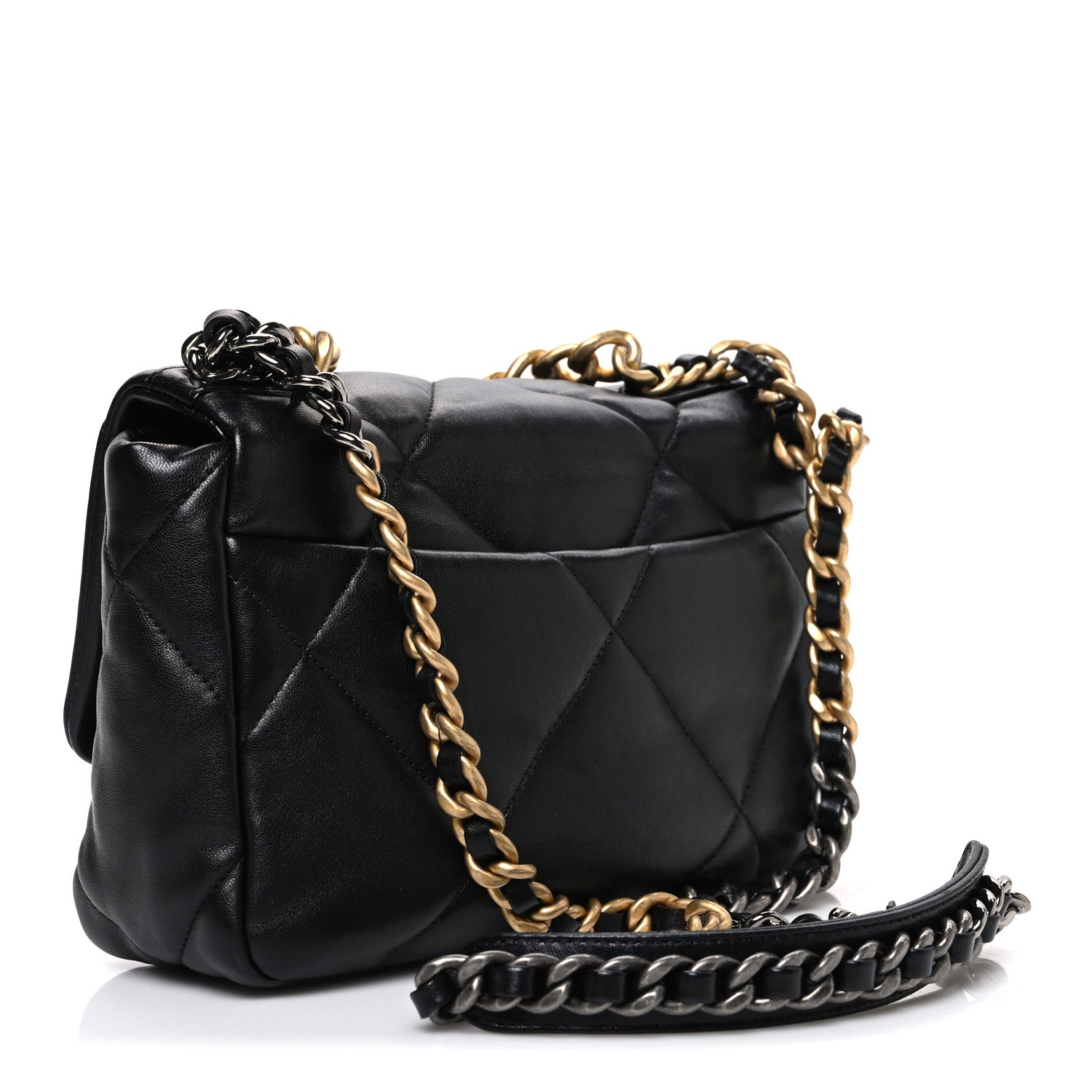 Lambskin Quilted Medium Chanel 19 Flap Black