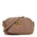 Calfskin Matelasse Small GG Marmont Chain Shoulder Bag Porcelain Rose