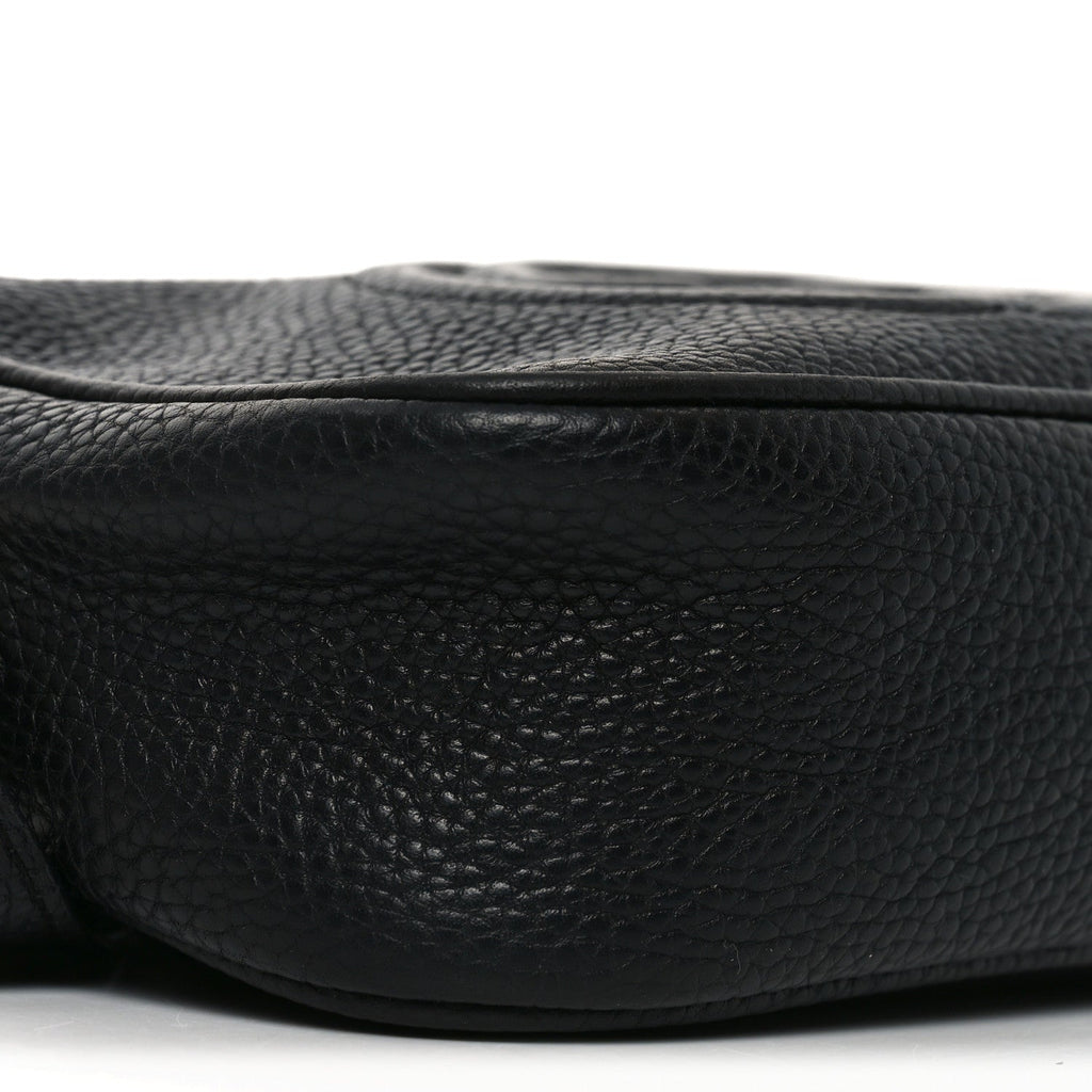 Pebbled Calfskin Small Soho Disco Bag Black