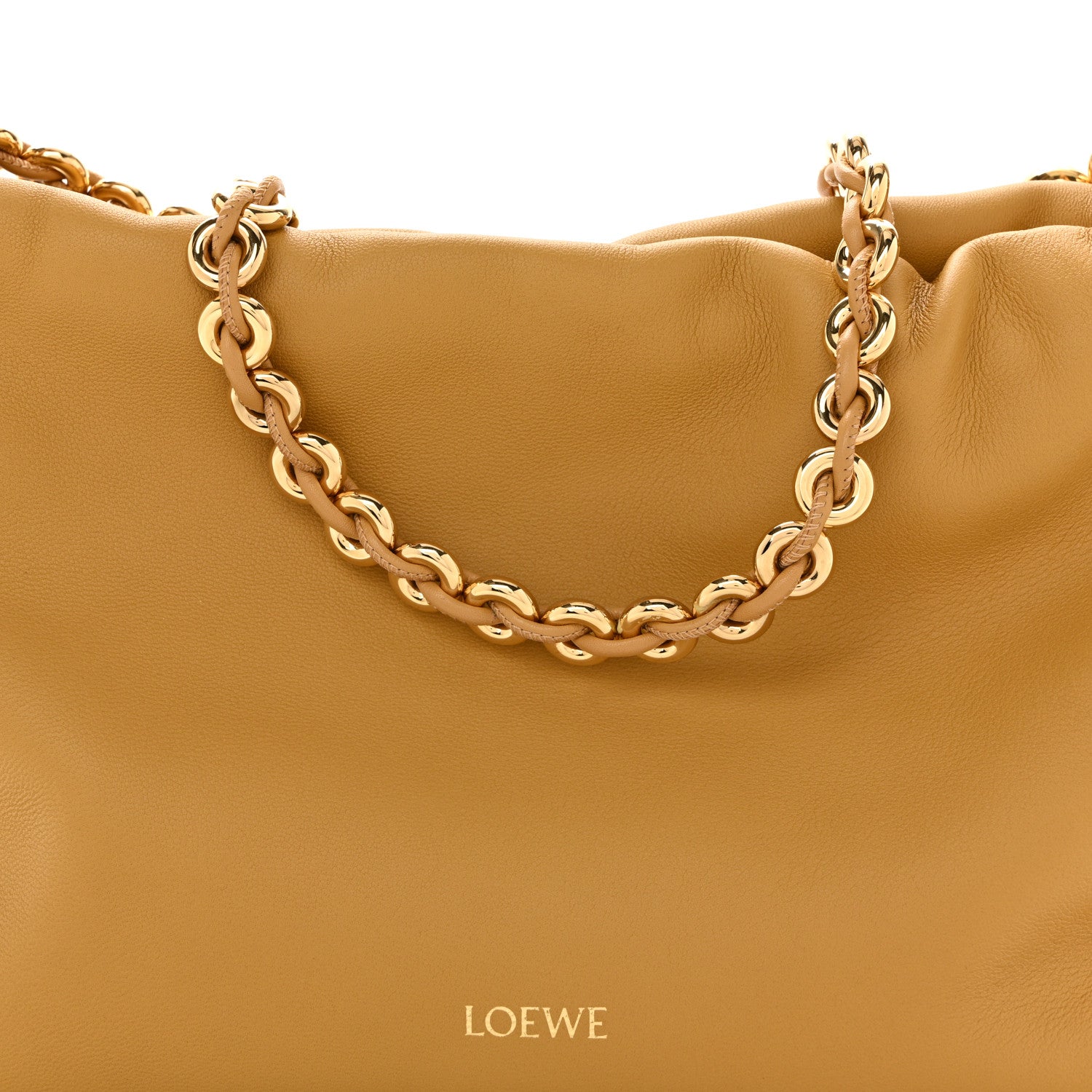 Mellow Nappa Donut Medium Chain Flamenco Knot Clutch Sahara