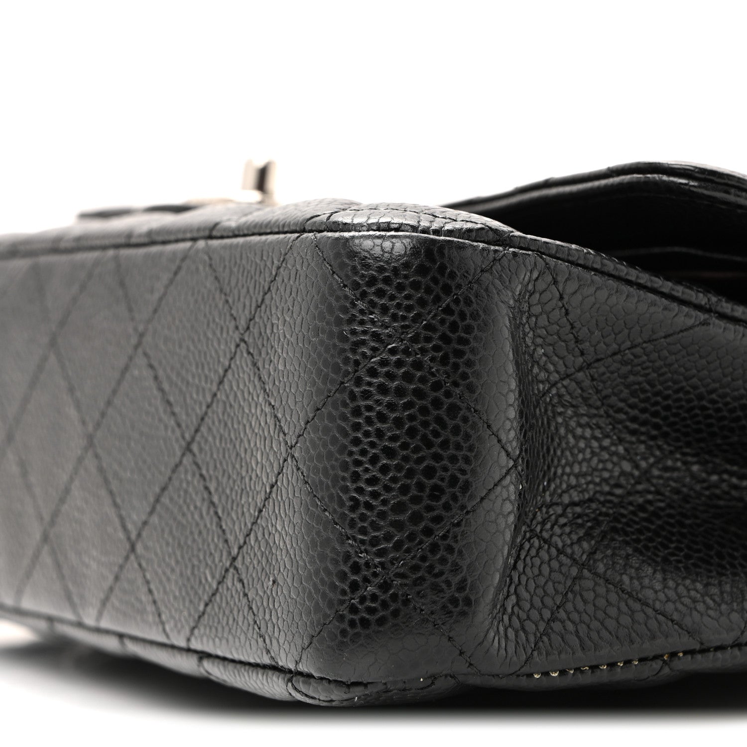 Caviar Quilted Medium Double Flap Black