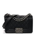 Caviar Quilted Small Boy Flap Black