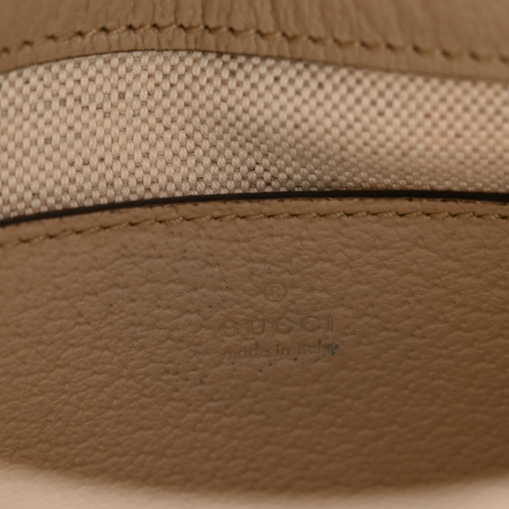 GG Supreme Monogram Textured Dollar Calfskin Mini Jackie 1961 Hobo Beige Mystic White Oatmeal