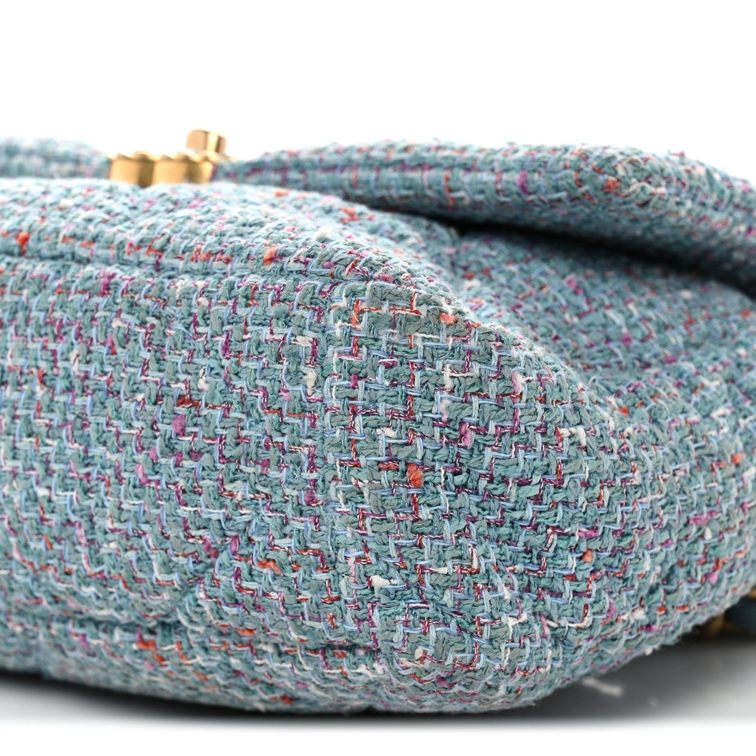 Tweed Quilted Large Chanel 19 Flap Blue Multicolor