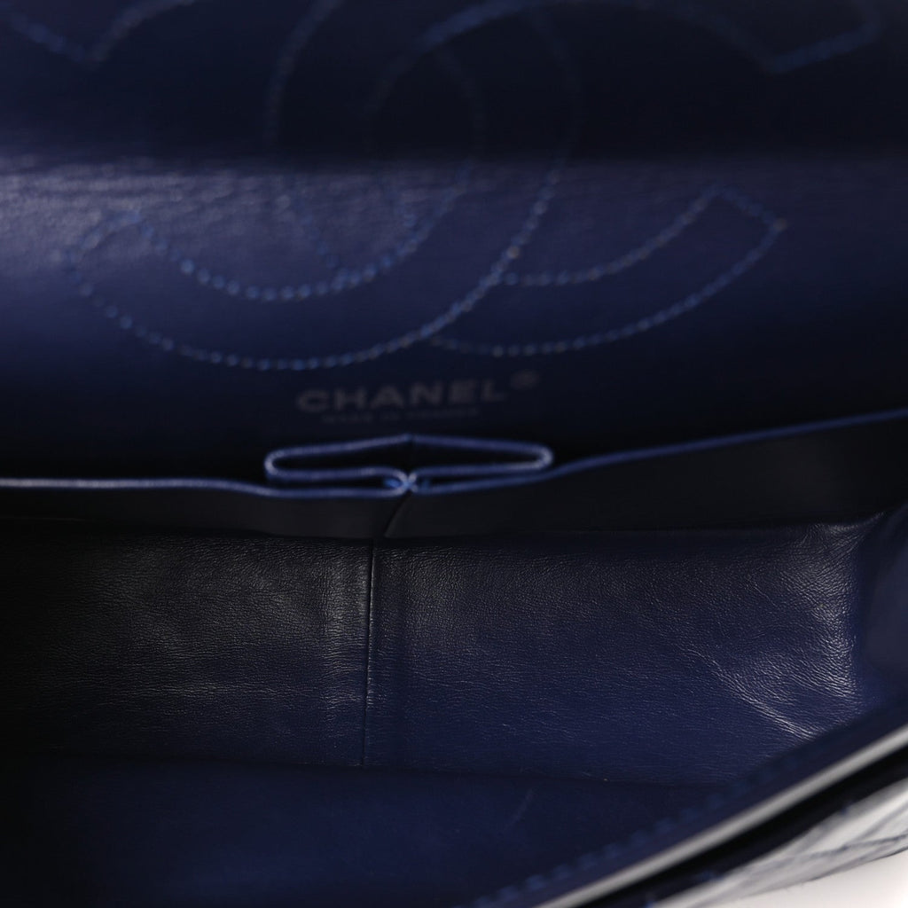 Aged Calfskin Quilted 2.55 Reissue 226 Flap Dark Blue