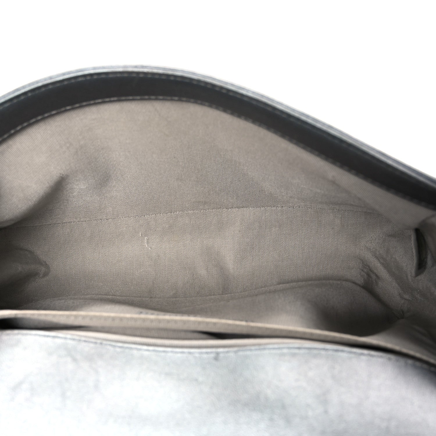 Metallic Lambskin Glass Pearl Embroidered Medium Boy Flap  Silver