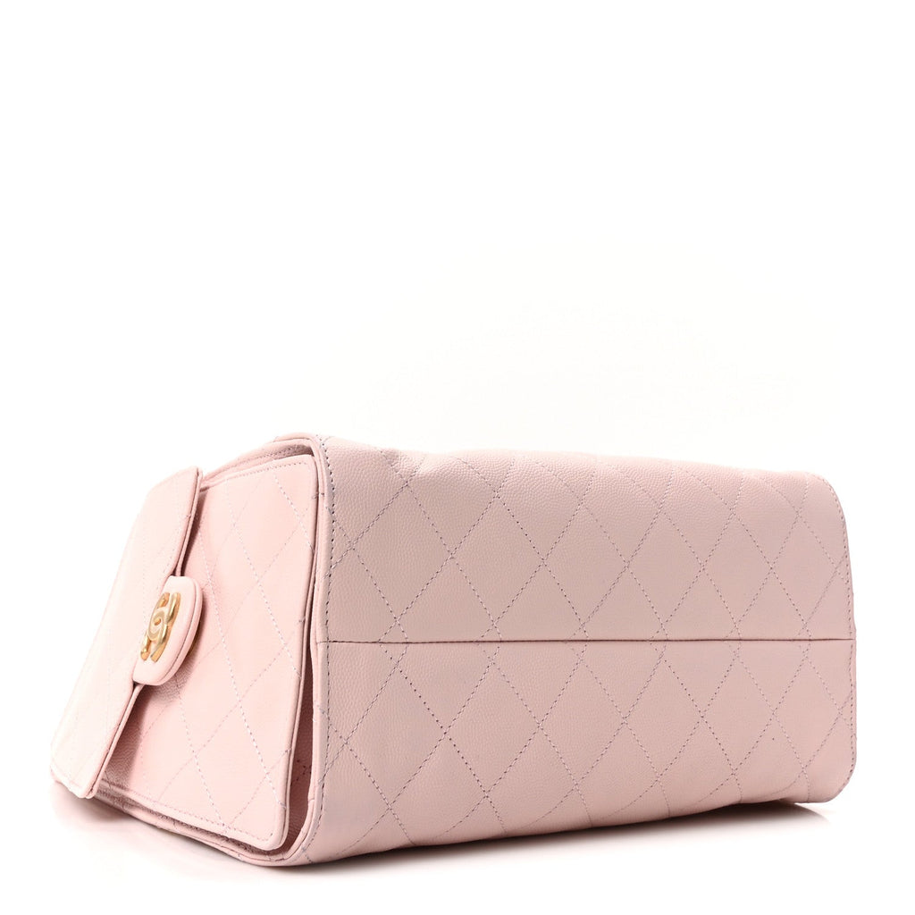 Caviar Quilted Small Chanel 25 Handbag Light Pink