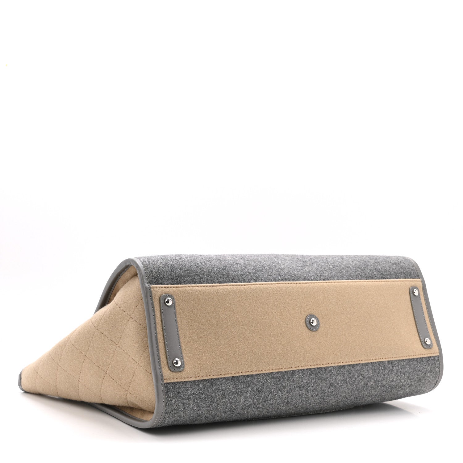 Wool Felt Large Deauville Tote Grey Beige