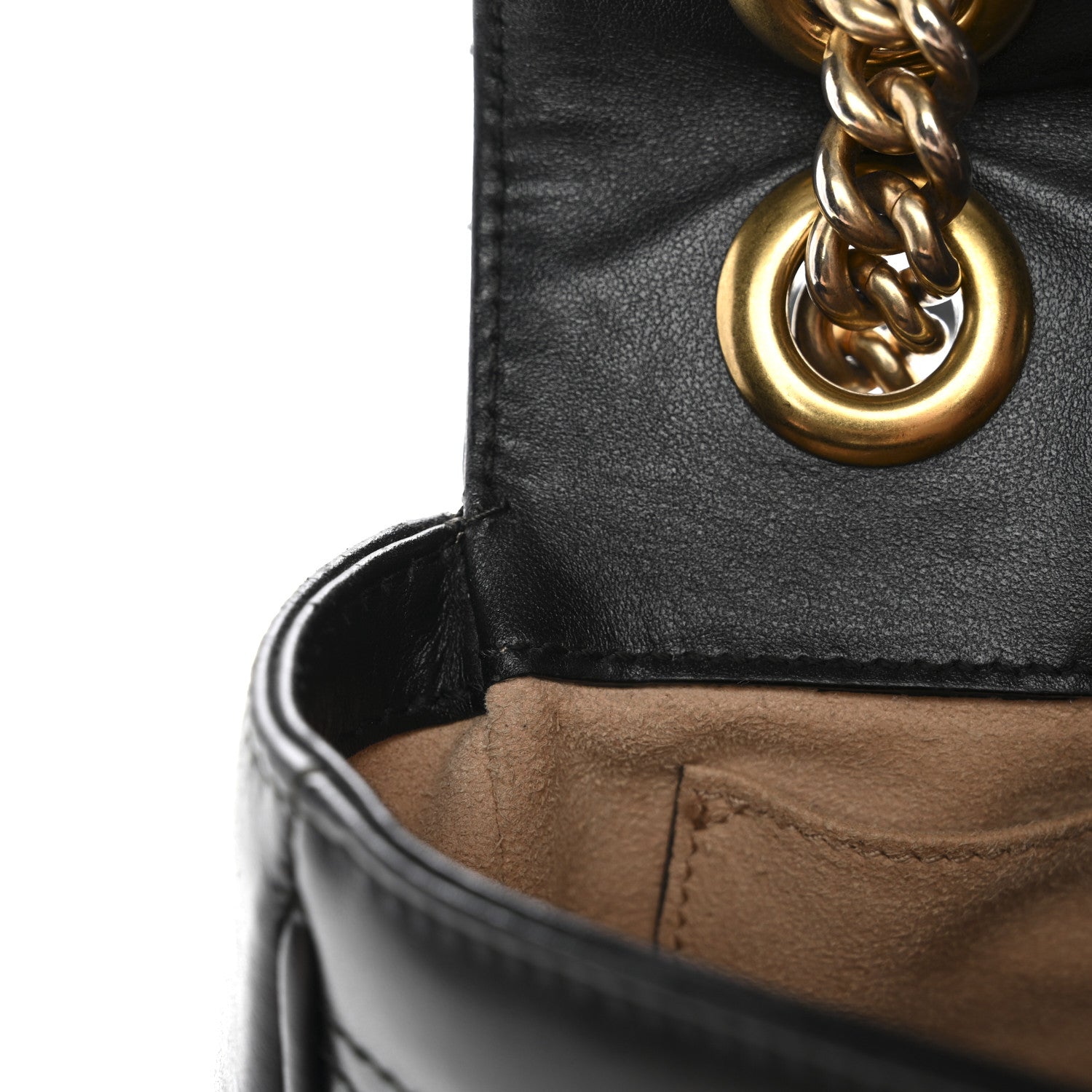 Calfskin Matelasse Mini GG Marmont Shoulder Bag Black