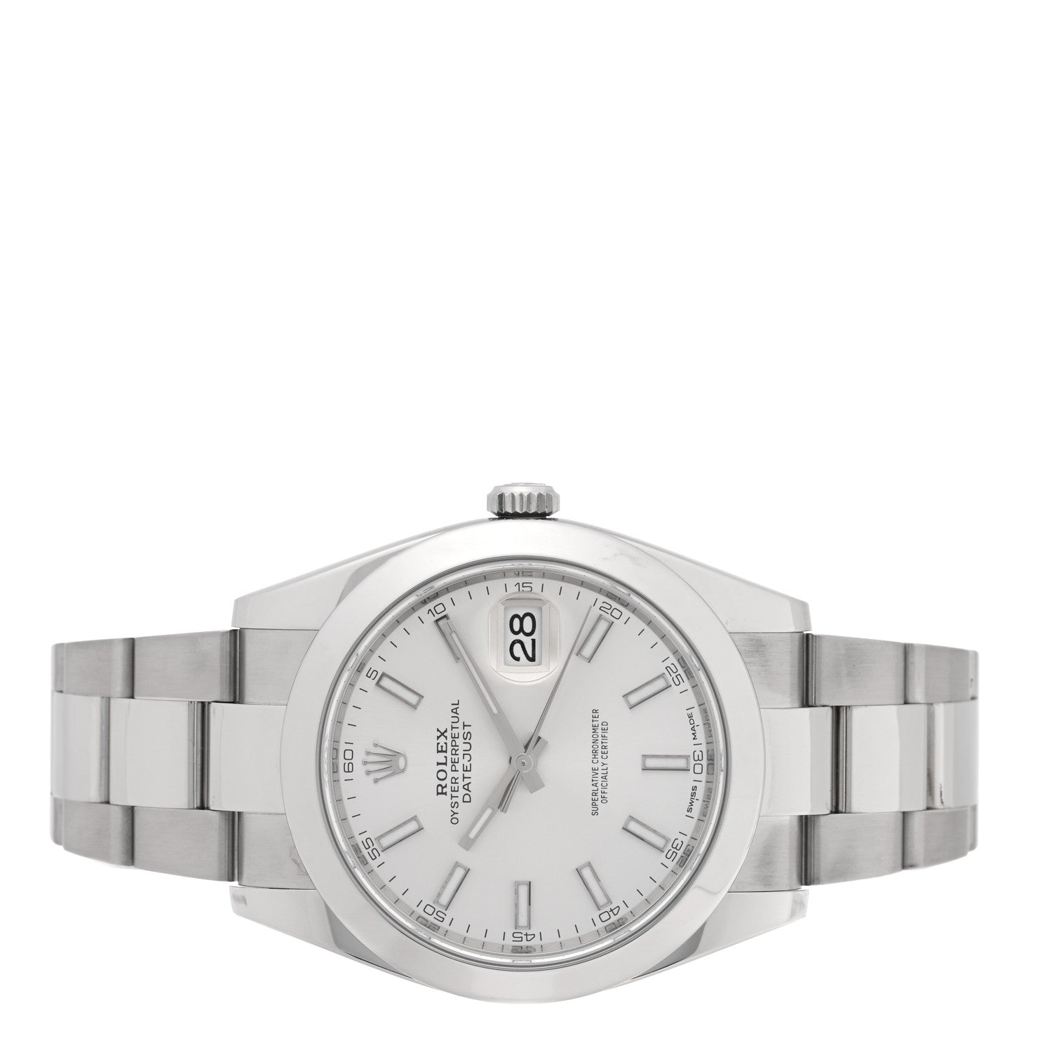 Stainless Steel 41mm Oyster Perpetual Datejust Watch Silver 126300
