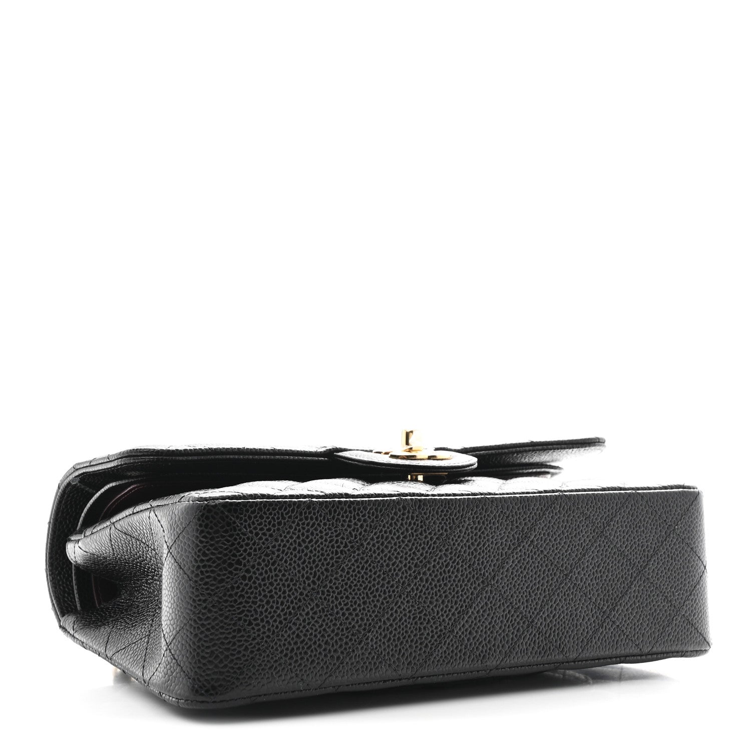 Caviar Quilted Small Double Flap Black