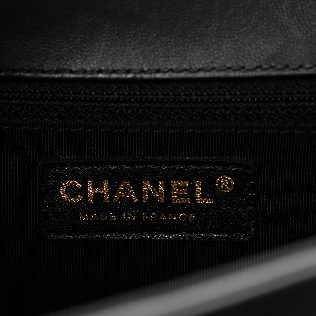 Lambskin Quilted New Medium Boy Flap Black