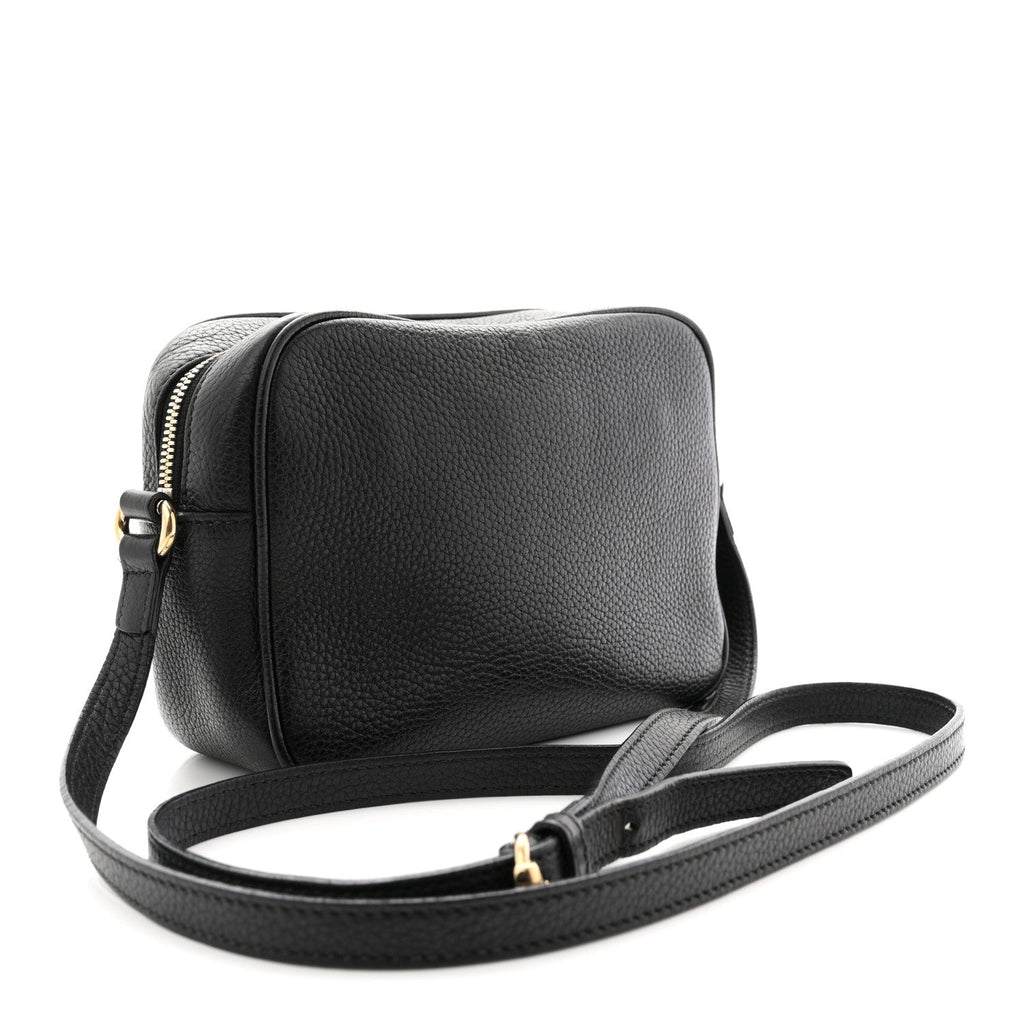 Pebbled Calfskin Small Soho Disco Bag Black