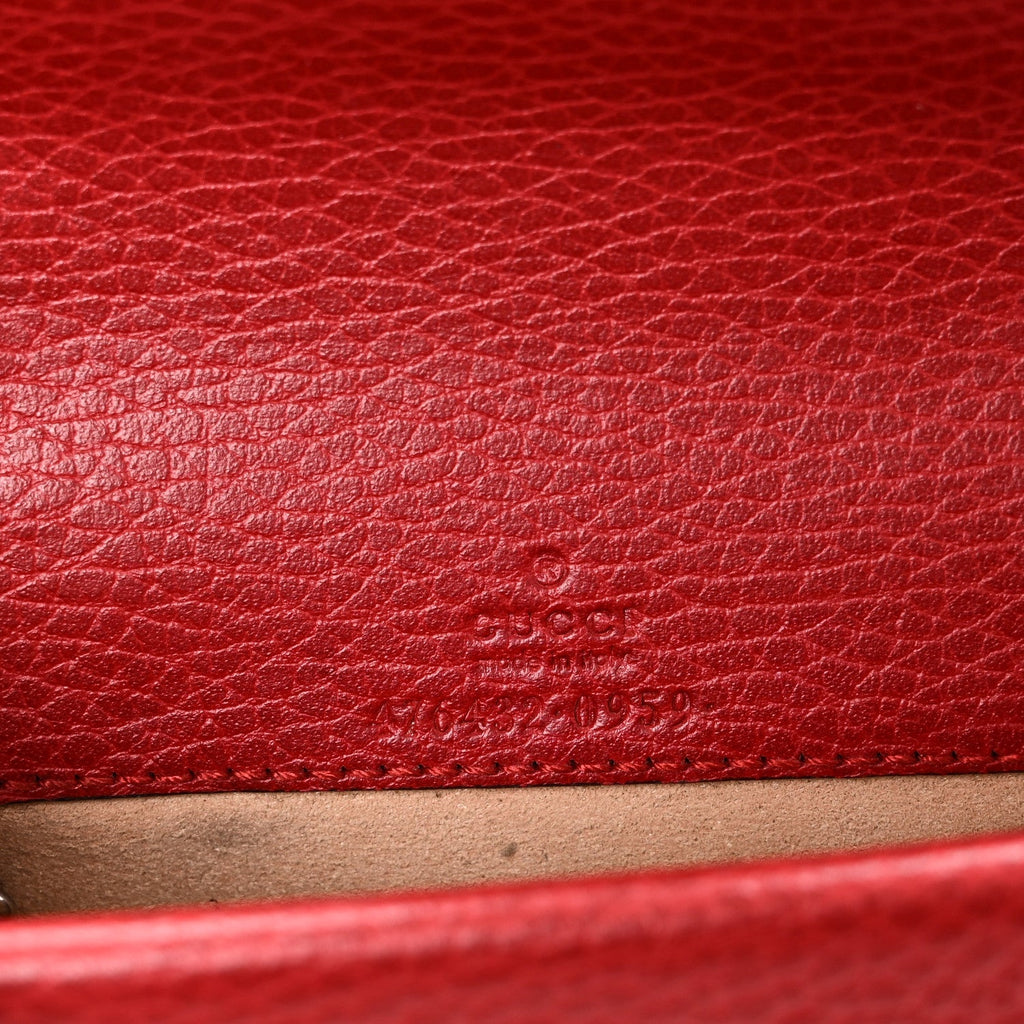 Dollar Calfskin Swarovski Crystal Small Dionysus Shoulder Bag Hibiscus Red