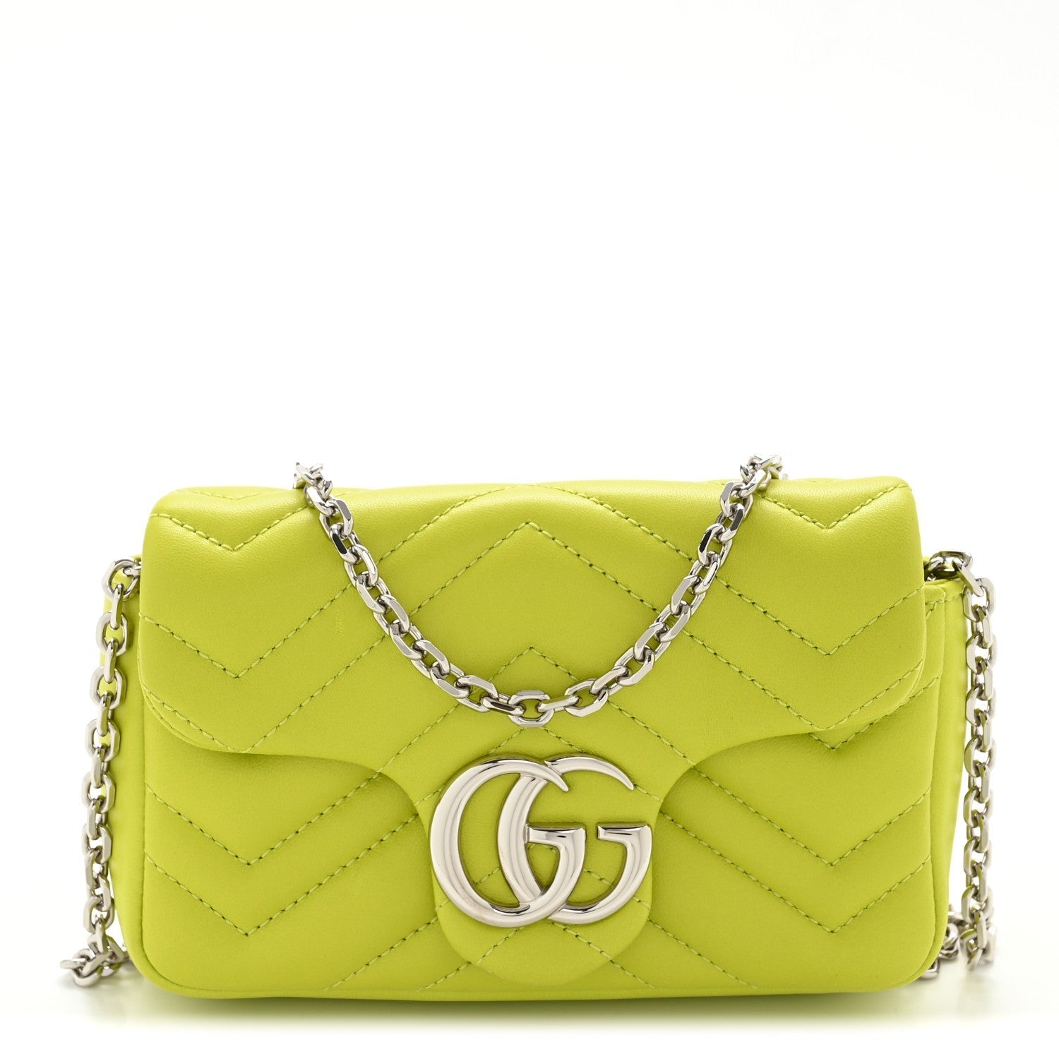 Lambskin Matelasse Mini GG Marmont Shoulder Bag Firefly