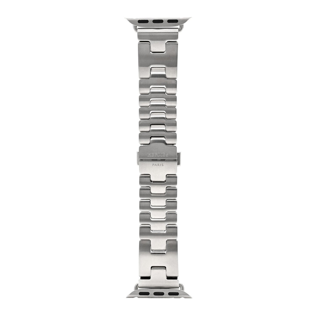 Stainless Steel 42mm Grand H Apple Watch Single Tour Band Gris