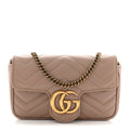 Calfskin Matelasse Super Mini GG Marmont Shoulder Bag Porcelain Rose
