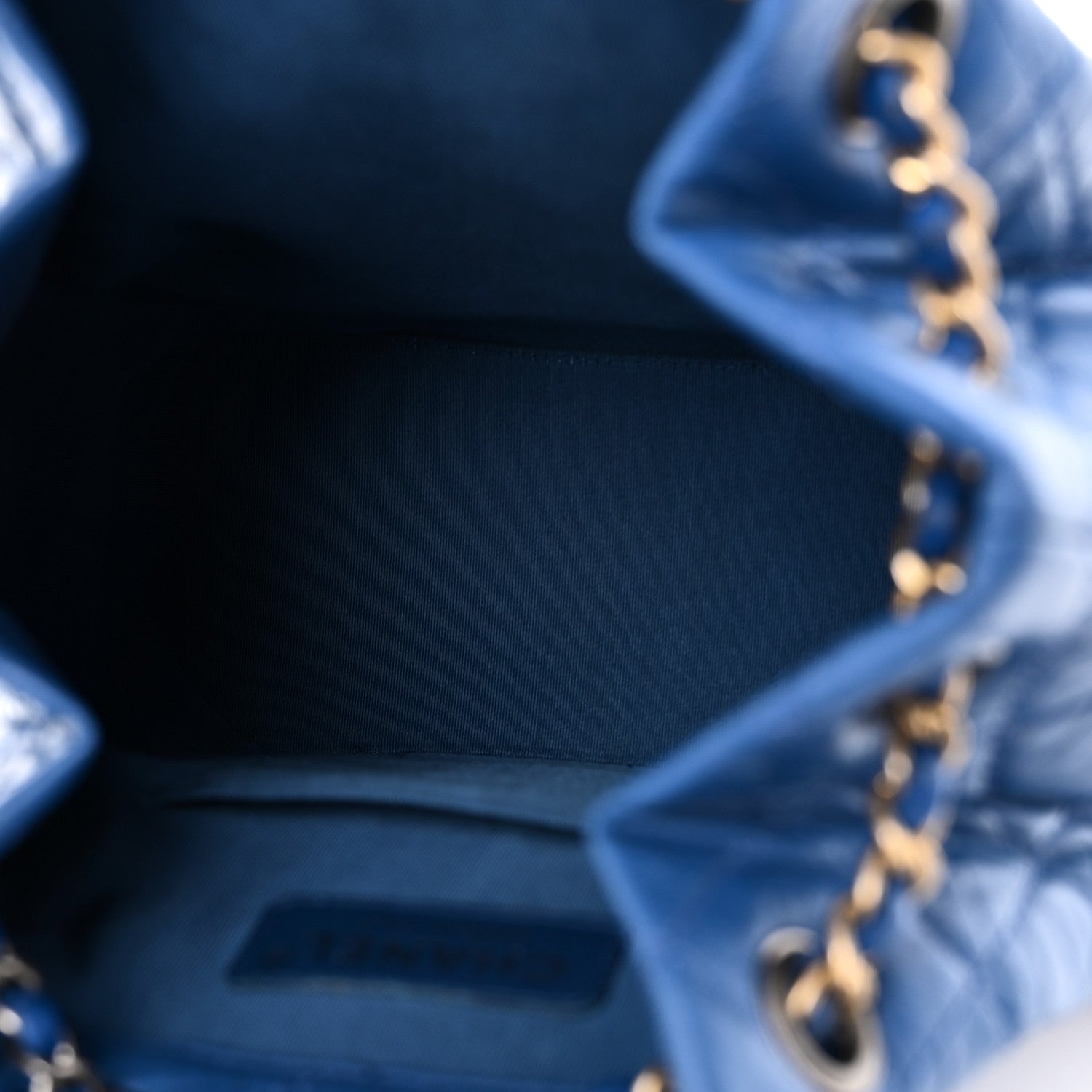 Aged Calfskin Quilted Small Gabrielle Backpack Blue