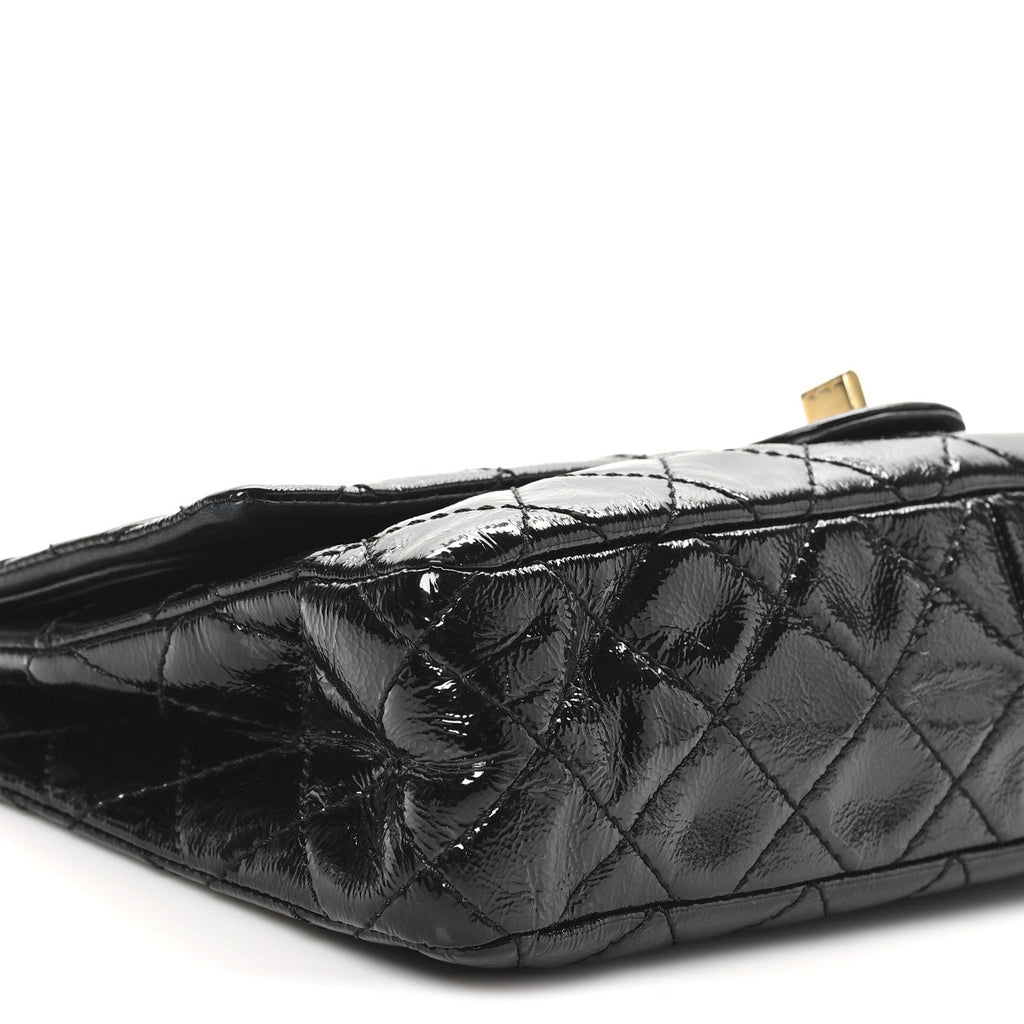 Distressed Patent Quilted 2.55 Reissue 226 Flap Black
